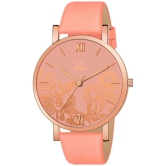 Septem Peach Leather Analog Womens Watch