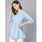 Antaran - Blue Cotton Womens Straight Kurti ( Pack of 1 ) - None