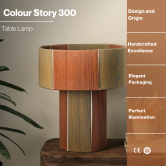 Colour Story 300 Table Lamp - Threading Pattern Desk Lamp, Cotton Threading Lampshade, Sturdy Construction Bedside Lamp