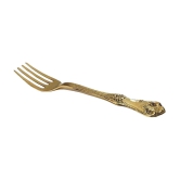 A & H ENTERPRISES - Gold Brass Dessert Fork ( Pack of 4 ) - Gold