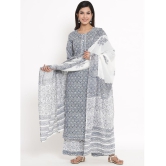 KIPEK - Blue Straight Cotton Womens Stitched Salwar Suit ( Pack of 1 ) - None