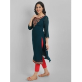 JASH CREATION - Blue Georgette Womens Straight Kurti ( Pack of 1 ) - None