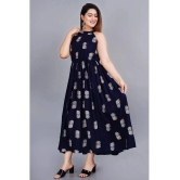 Smien - Blue Rayon Womens Anarkali Kurti ( Pack of 1 ) - None