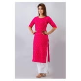 SVARCHI Pink Cotton Blend Straight Kurti - L