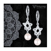 VIVASTRI Silver Drop Earrings ( Pack of 1 ) - Silver