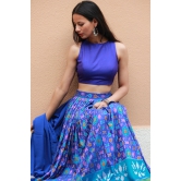 Blue Silk Patola Lehenga Set