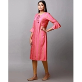 Alena Rayon Printed Straight Womens Kurti - Pink ( Pack of 1 ) - None