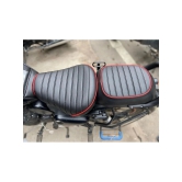 All New Classic 350/ RE Reborn Classic Stripes Seat Cover Leather Finish Water Resistant (Black with Red Piping) AFTER 2021