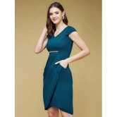 Life with Pockets Polyester Solid Above Knee Womens Wrap Dress - Teal ( Pack of 1 ) - None