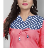 Rangrasiya - Pink Cotton Women's Straight Kurti ( Pack of 1 ) - L