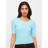 Globus - Turquoise Cotton Blend Slim Fit Women''s T-Shirt ( Pack of 1 ) - None