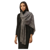 Anekaant Gray Checkered Wool Stoles