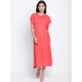 Oxolloxo Red Crepe A-Line Midi Dress