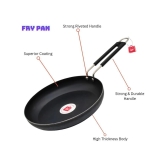 LAZYWINDOW Fry Pan & Tadka Pan Black Iron No Coating Cookware Sets ( Set of 1 )