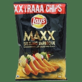 Lays Maxx Potato Chips - Sizzling Barbeque Flavour, Crunchy Crispy Snacks, 34 G Pouch