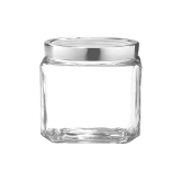 Yera X-Series KSM 320 ML Glass Storage Jar with Steel Lid | Transparent | Set of 3 Pcs