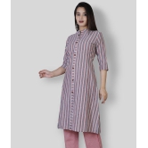 Doriya - Multicolor Cotton Women's Front Slit Kurti ( Pack of 1 ) - L