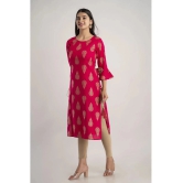 MAUKA - Red Rayon Womens Straight Kurti ( Pack of 1 ) - None