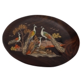 Rosewood Oval Big Peacock Panel