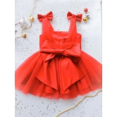 GETCHI Full Flair with Back Zip Bright Orange Frock for Baby Girl-10-11 Years