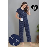 Clovia Blue Cotton Womens Nightwear Nightsuit Sets ( Pack of 2 ) - None