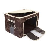 UberLyfe Foldable Cloth Storage Box with Steel Frames (Brown, 66L)