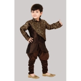 Coxxup Brown Silk Blend Boys Sherwani ( Pack of 1 ) - None