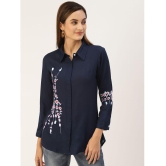 Kbz - Blue Rayon Women''s Shirt Style Top ( Pack of 1 ) - None