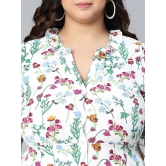 Oxolloxo White Plus Size Floral Satin A-Line Dress