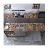 GEEO Dark Brown Marble Design for Kitchen wallpaper, Wall Sticker ( 200 x 60 cms )