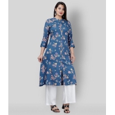 MAUKA - Blue Blue Straight Rayon Women''s Stitched Salwar Suit ( Pack of 1 ) - 5XL