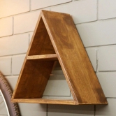 Barish Home DECORS - Wall Shelf Triangular | Wooden Wall Mount Shelf for Home Decor | Home Wall Decor Piece | Handcrafted with Rubberwood | 30 x 35 x 12 (H x W x D)