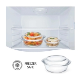 Treo By Milton 2000 Ovensafe Round Borosilicate Glass Casserole, 2000 ml, Transparent | Microwave Safe | OTG Safe | Freezer Safe | Dishwasher Safe - Transparent