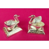 Duck Kumkum Box-With Out Base (H:2 x B:1.25 inches) / Silver