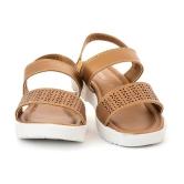 Adrianna Beige Sling Back Flat Sandal for Girls - None