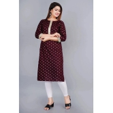 SIPET - Maroon Rayon Womens Straight Kurti ( Pack of 1 ) - None