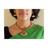 Handmade High quality beautiful Gold plated Mango Motif Design Maroon & Green Kemp Choker Necklace S