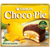 Orion Choco Pie With Real Mango - 100% Veg, Centre Filled, 336 Gm (12 Pcs X 28 G Each)