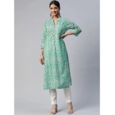 SVARCHI - Green Cotton Womens Straight Kurti ( Pack of 1 ) - None