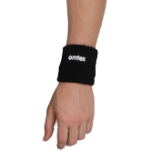 Omtex - Black Cotton Wrist Band ( 3 Pairs ) - One Size