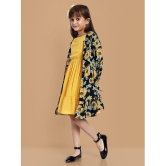 Lazy Shark Yellow Polyester Blend Girls Fit And Flare Dress ( Pack of 1 ) - None