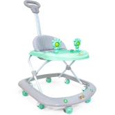 BeyBee FIRSTWALK Baby Walker 6 to 18 Months Babies|8 Wheels, Adjustable Height Light-Weight Parental Push Handle Kids Walker for Toddlers, Boy and Girl | Soft Thick Cushioned Seat. (Light Gr