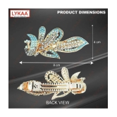 Lykaa Hair Clip with Stylish Peacock Flower Ponytail Hair Clip for Women and Girls - Pack of 1 - Multi