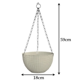 Kuber Industries Plastic Hanging Flower Pot for Balcony  Railing Set of 5 White 53KM3838-Kuber Industries Plastic Hanging Flower Pot for Balcony & Railing Set of 5 (White) 53KM3838