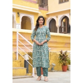 Women Straight Block Printed Kurta and Pant Set with Dupatta in Beautiful Color-L