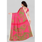 LEELAVATI - Pink Crepe Saree With Blouse Piece ( Pack of 1 ) - Pink