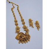 ROFARWORD Gold Brass Necklace Set ( Pack of 1 ) - Gold