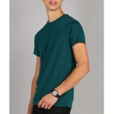 XFOX Cotton Blend Regular Fit Solid Half Sleeves Mens T-Shirt - Teal Blue ( Pack of 1 ) - None