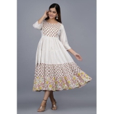 mGIFT ONCE - Off White Rayon Women''s Anarkali Kurti ( Pack of 1 ) - None