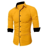 Life Roads - Yellow Cotton Slim Fit Mens Casual Shirt ( Pack of 1 ) - None